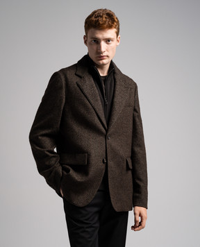 Loro Piana Коричневый пиджак из кашемира и шерсти FAN3951