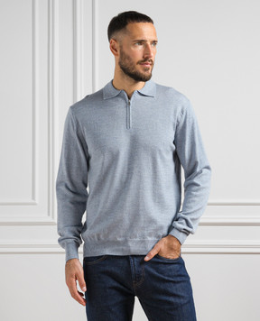 Cashmere&Whiskey Голубое меланжевое поло из шерсти 94394Z