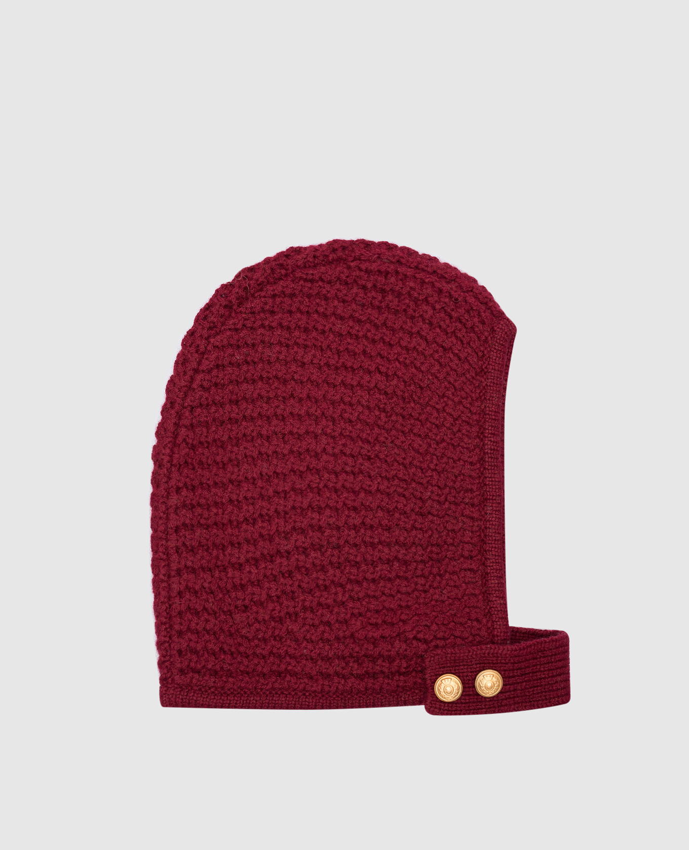 A burgundy hat made of wool