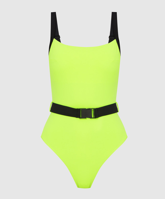 Noire Swimwear Неоново-жовтий купальник з контрастними вставками NSW102