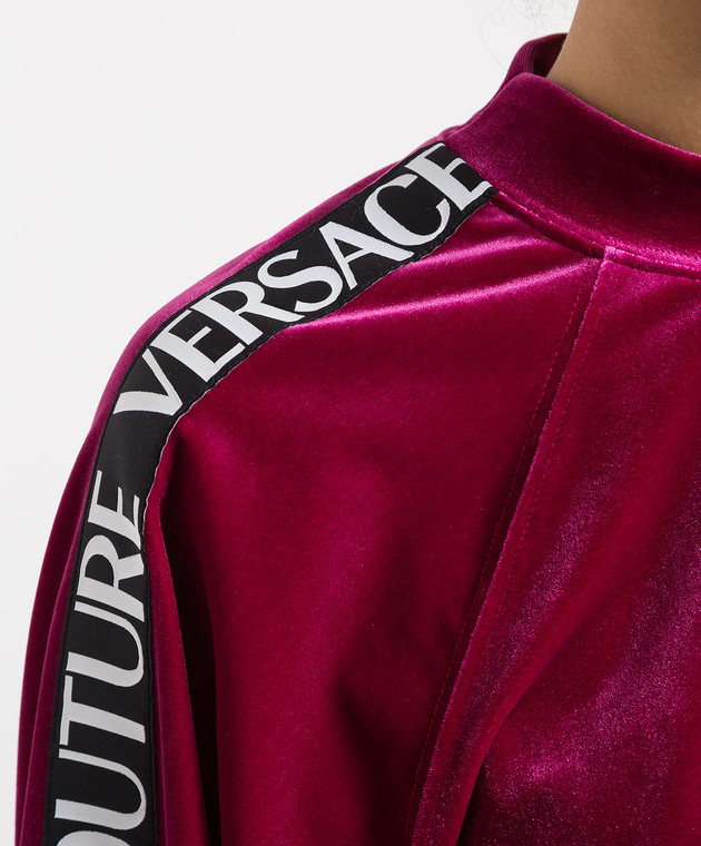 Versace Jeans Couture Burgundy cropped sweatshirt with logo 73HAI301J0008 изображение 5