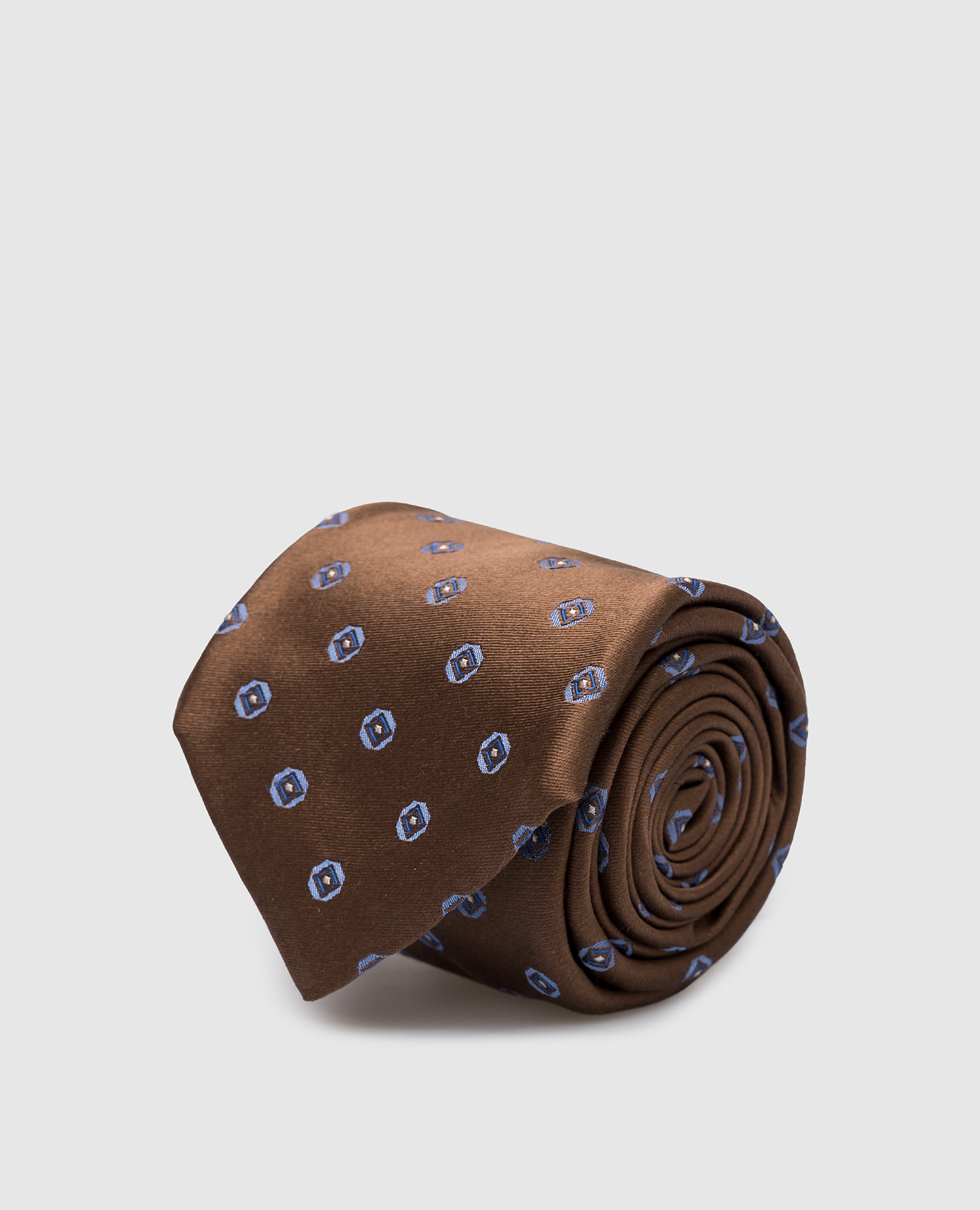 Коричневый галстук из шелка в узор.