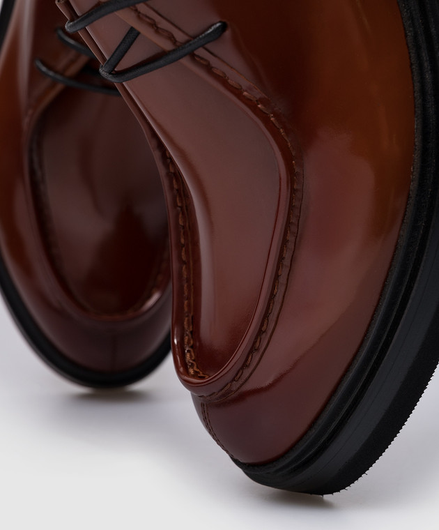 Santoni Коричневые кожаные дерби WUFM70552GOMTLPH изображение 5
