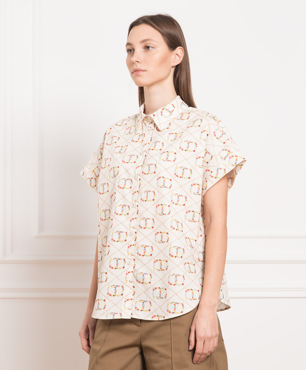 Twinset Beige shirt with monogram print 231TP2642 изображение 3