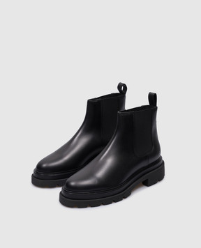 Santoni Черные кожаные челси WTEI70597GOMBLGA