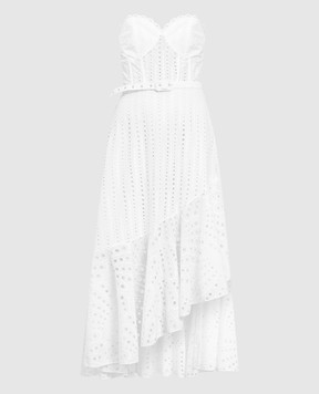 Charo Ruiz Біла сукня-бюстьє Aurora з вишивкою бродері англіз 223622