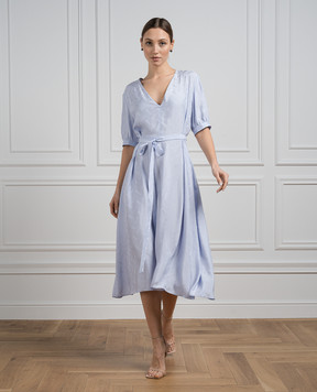 Bally Блакитна сукня міді у візерунок логотипа L6BA342FVI050