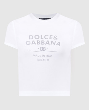 Dolce&Gabbana Белая футболка с принтом логотипа Dolce&Gabbana F8U48TGDB6W
