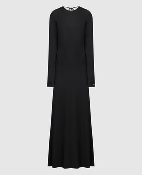 Twinset Черное платье макси с открытой спиной 241TE2130