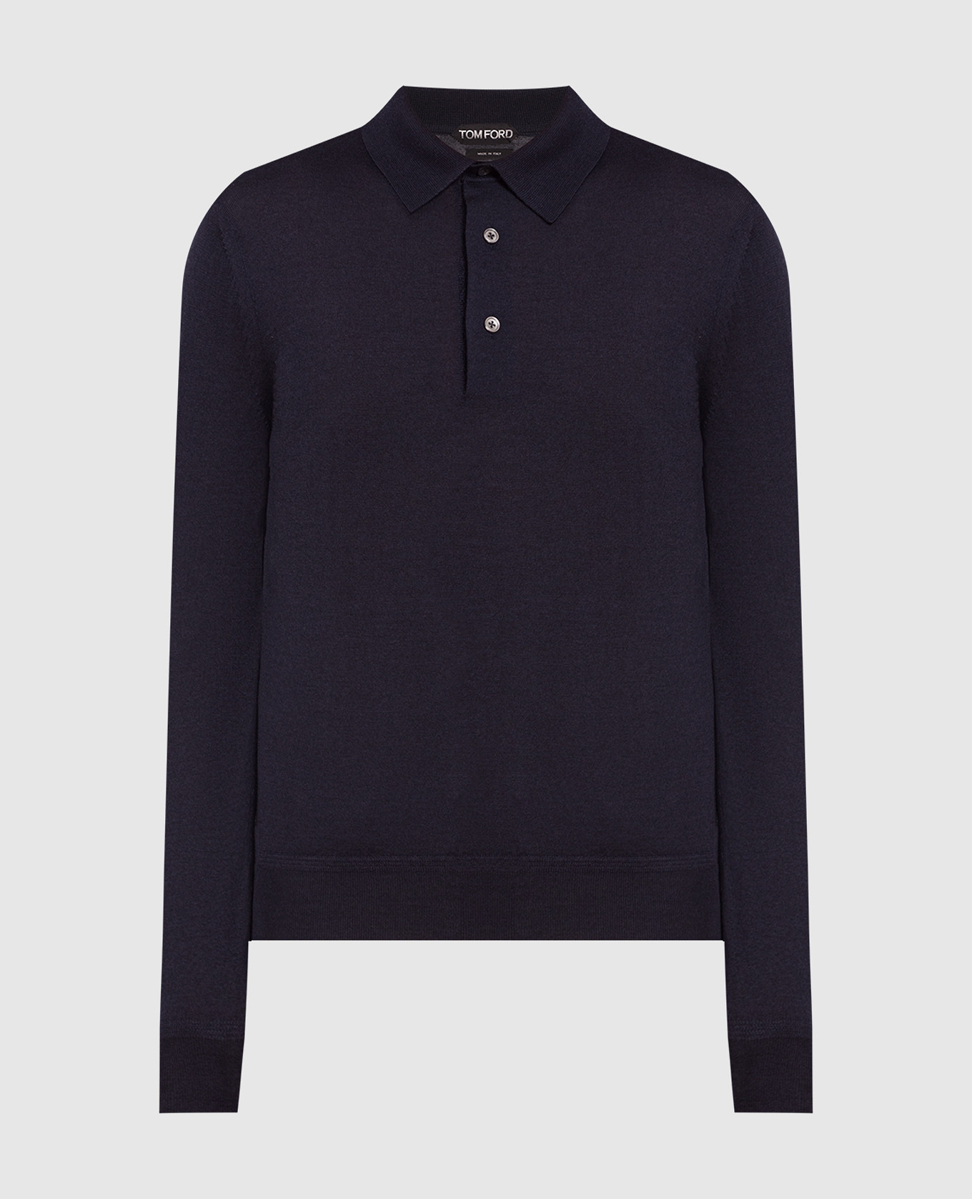 Navy blue cashmere and silk polo