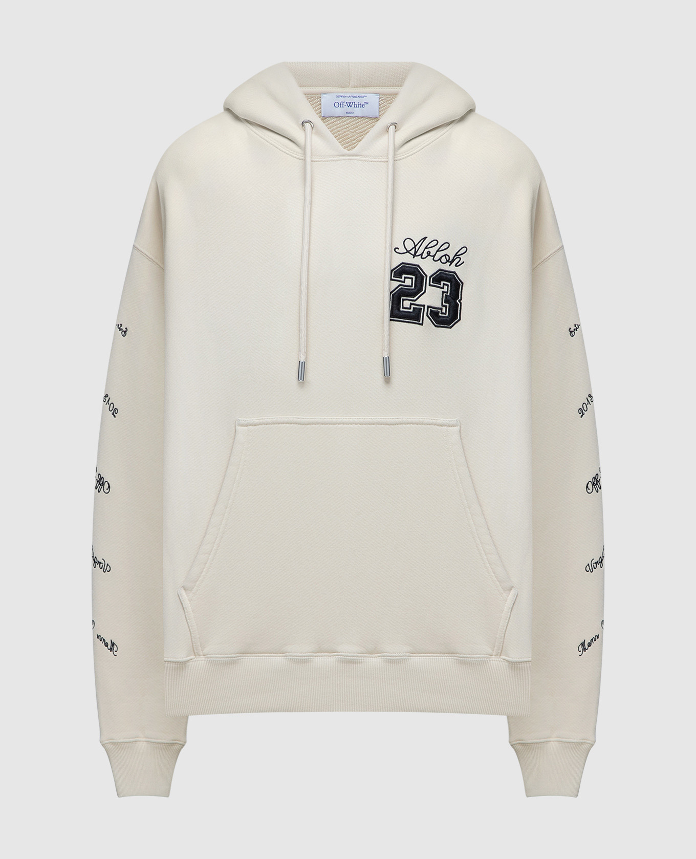 Beige hoodie with 23 Logo embroidery