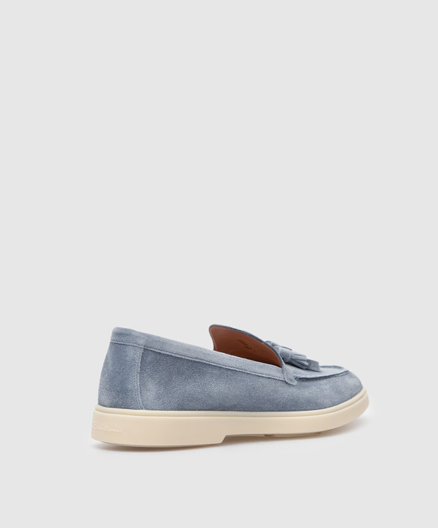 Santoni Синие замшевые лоферы WUYA58744TISNPYL изображение 4