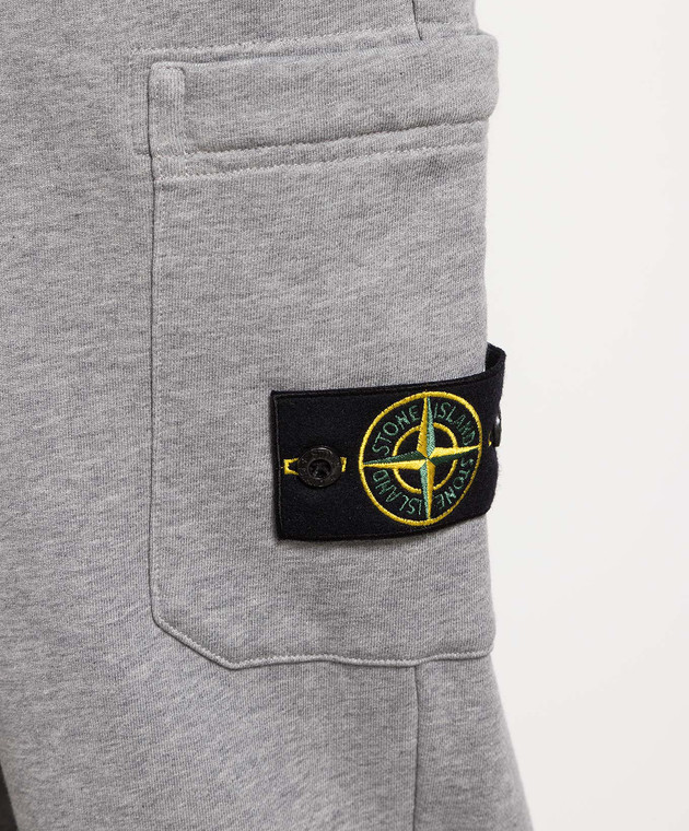 Stone Island Gray joggers with logo patch 101564451 image 5