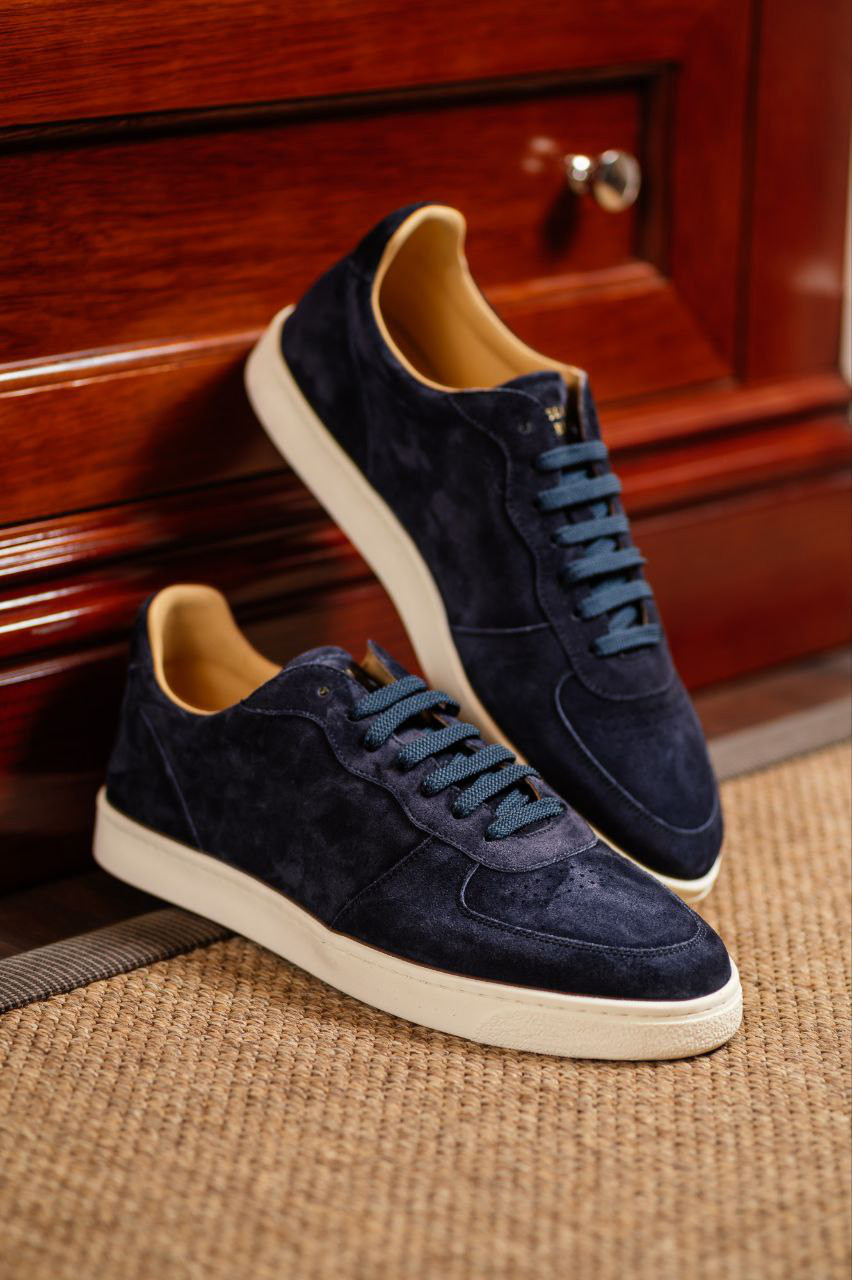 Brunello Cucinelli Сині замшеві кеди MZUSILN272 зображення 6