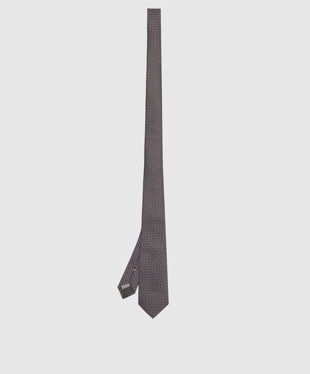 Canali Сірий шовковий краватку у візерунок HJ0346089 зображення 3