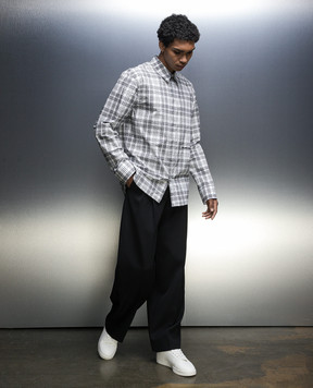 Helmut Lang Біла сорочка в клітинку з логотипом N06HM515