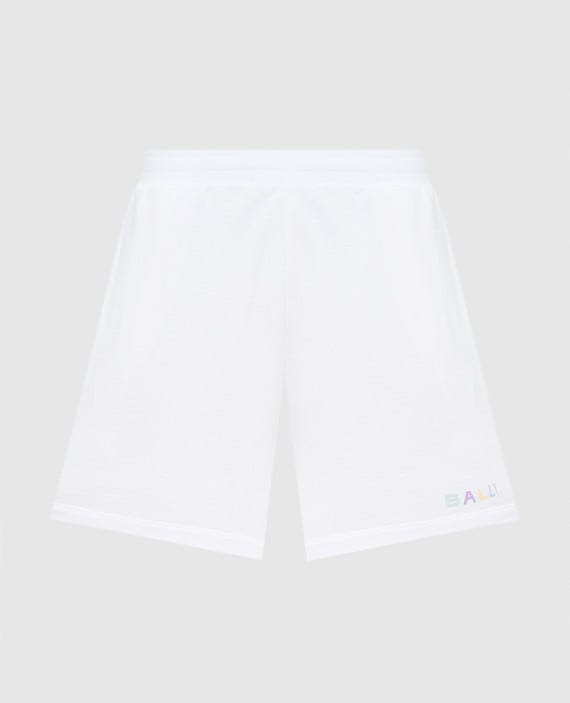 White shorts with logo print