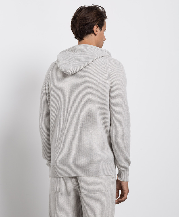 Brunello Cucinelli Світло-сірий кардиган із кашеміру M22704806G зображення 4