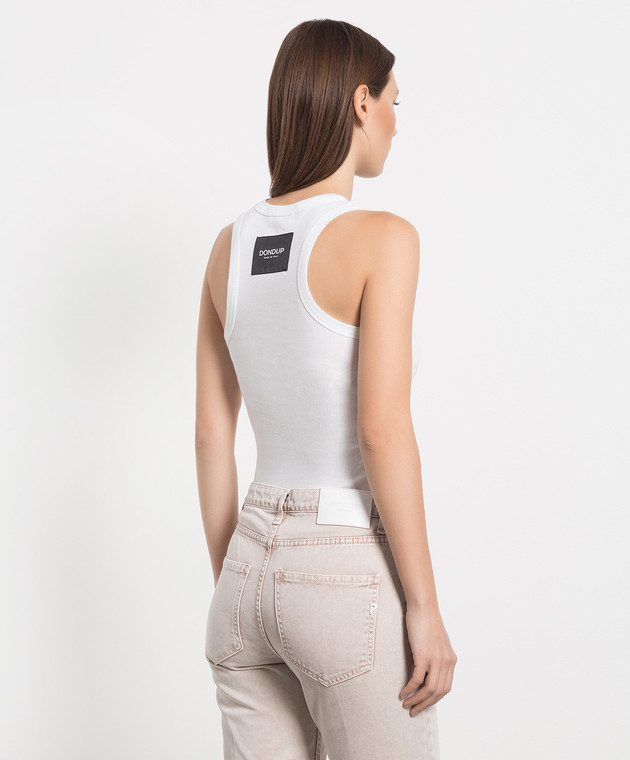 Dondup White top with logo patch S947JF0326DXXX изображение 4