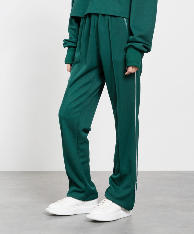Philosophy di Lorenzo Serafini Темно-зелені спортивні штани з вишивкою логотипу A0315745 зображення 3