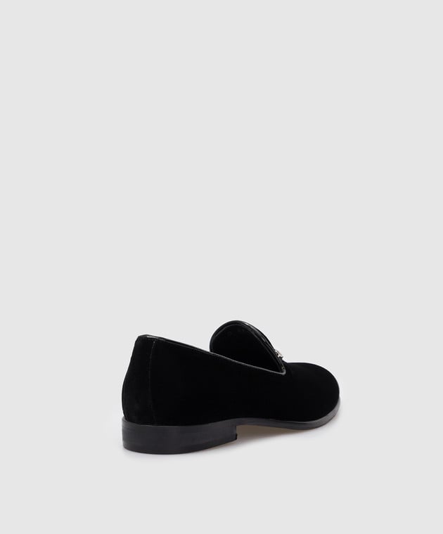 Stefano Ricci Children's black velor slippers YRU59CG864VL image 3