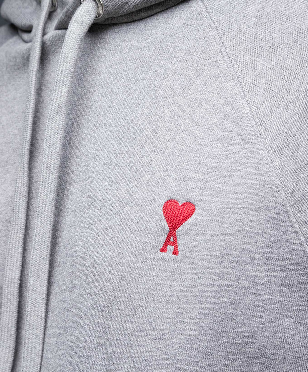 Ami Paris Серые худи с логотипом BFUSW205747 изображение 5