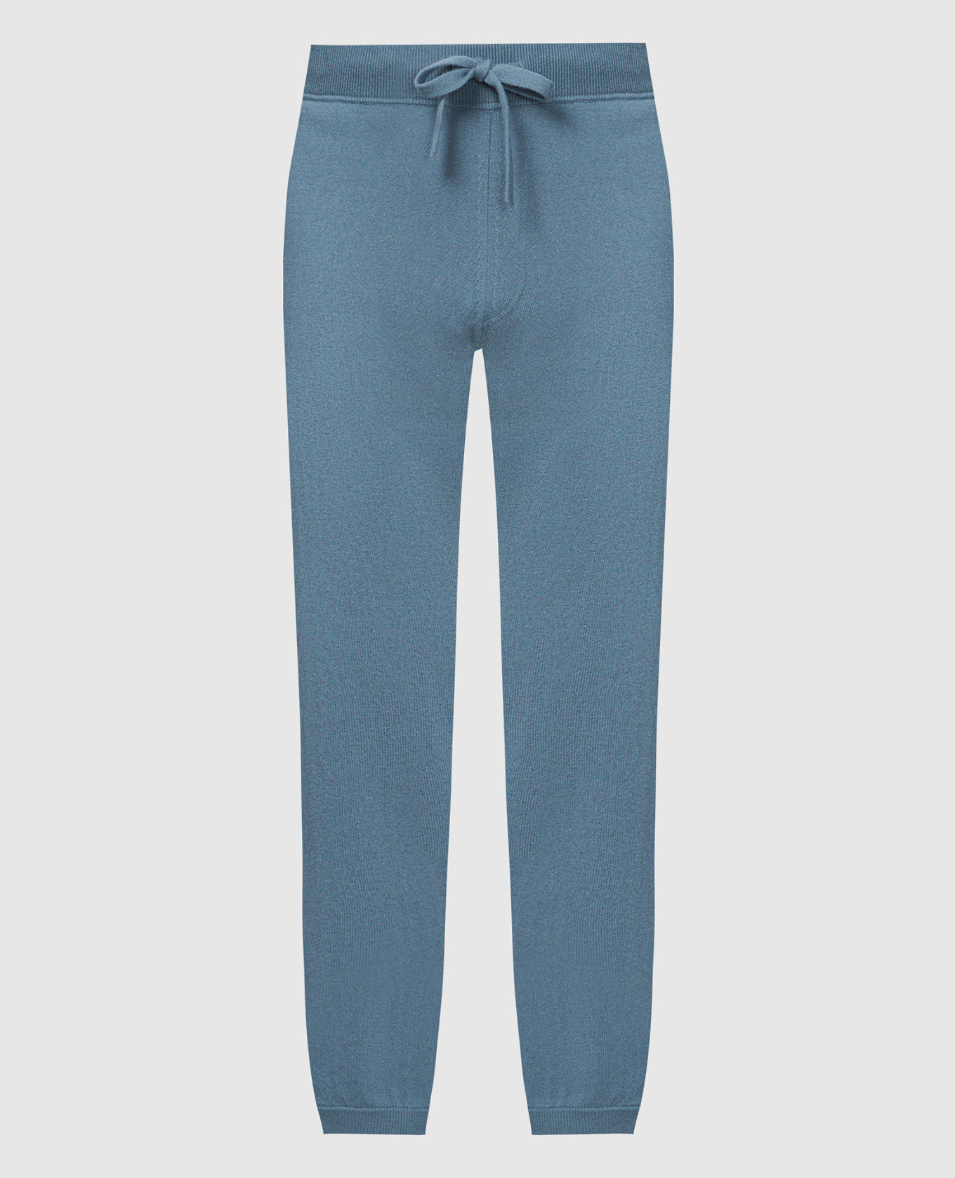 Blue wool and cashmere joggers