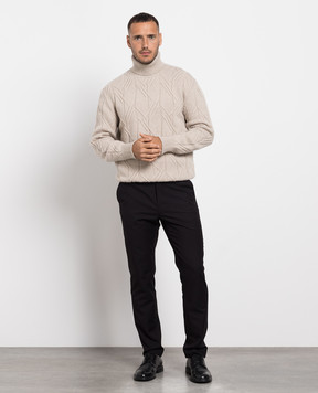 Cashmere&Whiskey Бежевый свитер из кашемира в фактурный узор MU8821305341LO