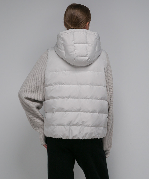 Rindi Серый комбинированный пуховик с цепочкой мониль 249TE023 изображение 4