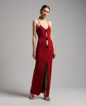Magda Butrym Червона сукня максі з аплікаціями DRESS28208923