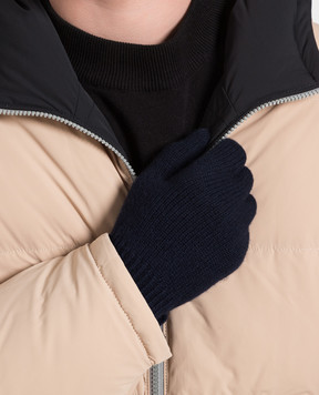 Brunello Cucinelli Синие перчатки из кашемира M2293118