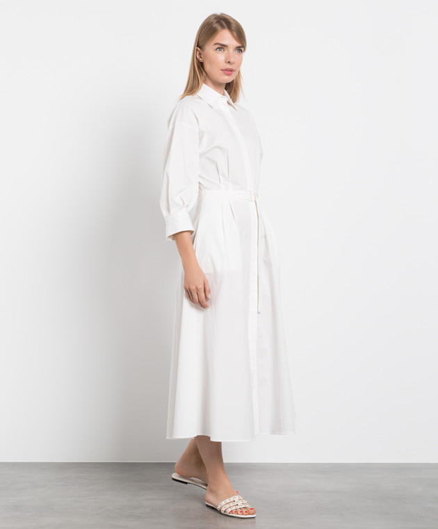 Loro Piana Біла сукня-сорочка міді Irma FAM1291 зображення 2