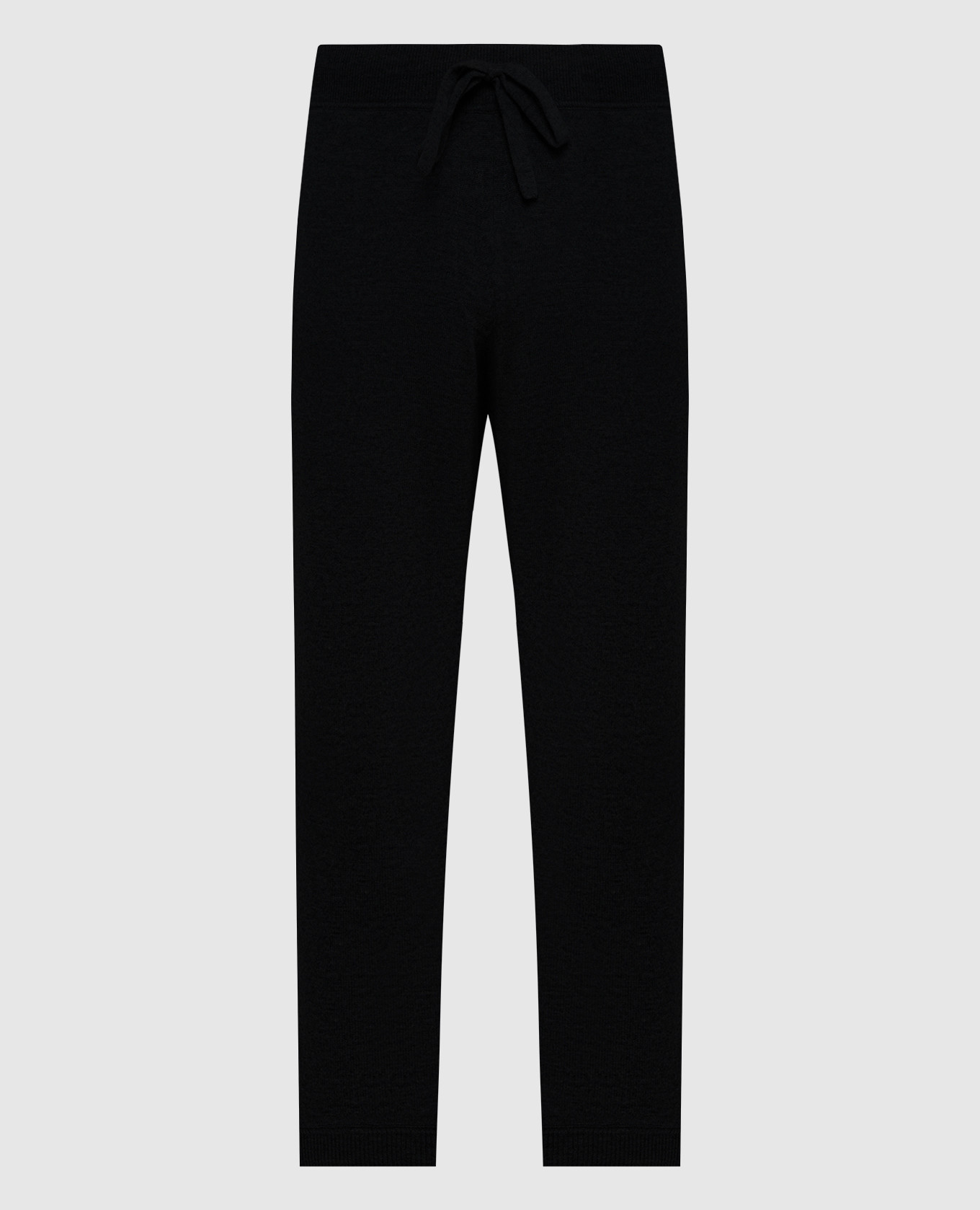 Black wool and cashmere joggers