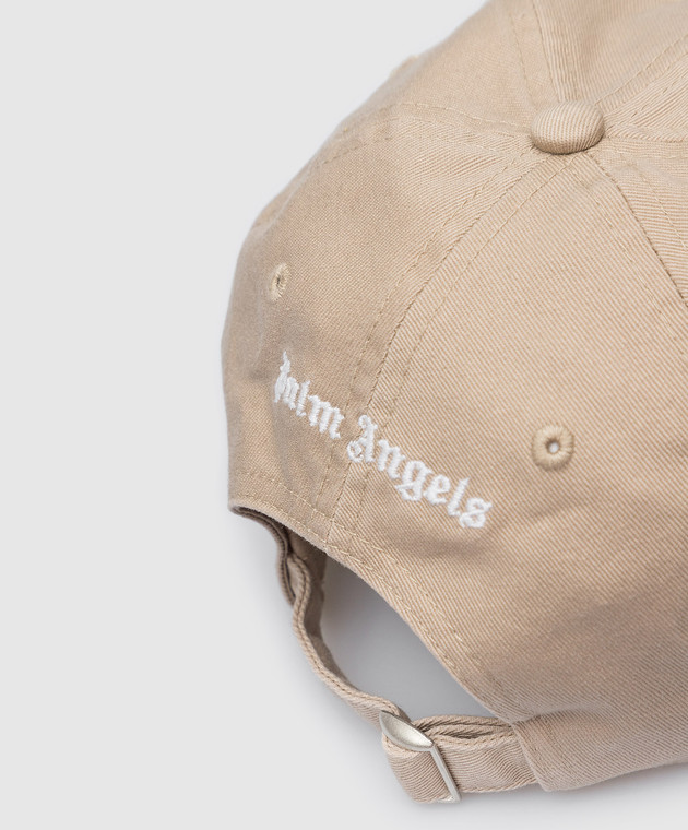 Palm Angels Бежевая кепка с вышивкой логотипа PMLB003C99FAB001 изображение 4
