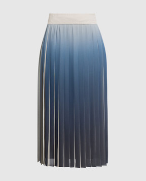 Peserico Синяя юбка-плиссе с эффектом деграде P0537600P107309