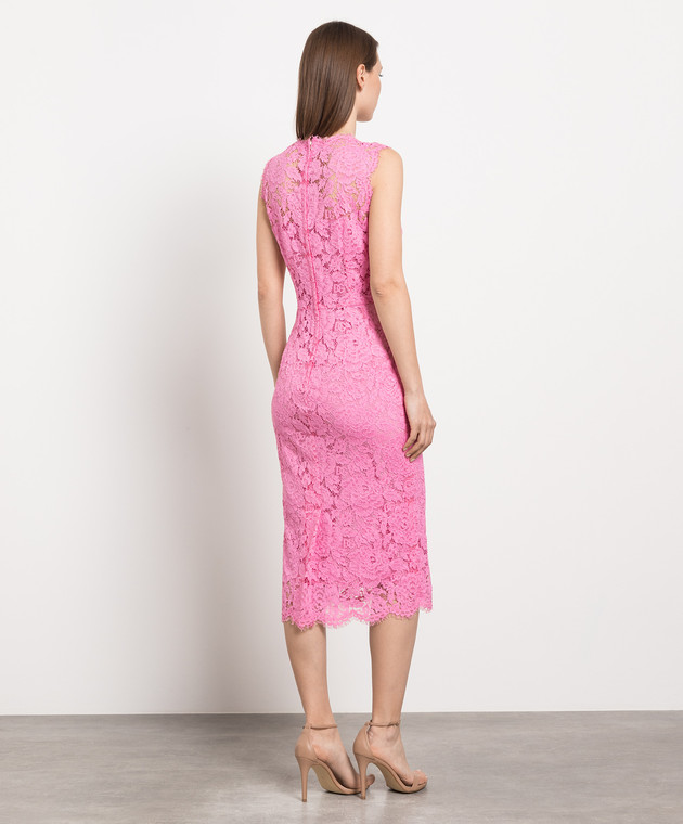 Dolce&Gabbana Pink lace dress F6H0ZTFLRE1 image 4