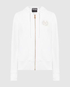 Versace Jeans Couture White sports jacket with logo emblem 74HAIY01CF00Y