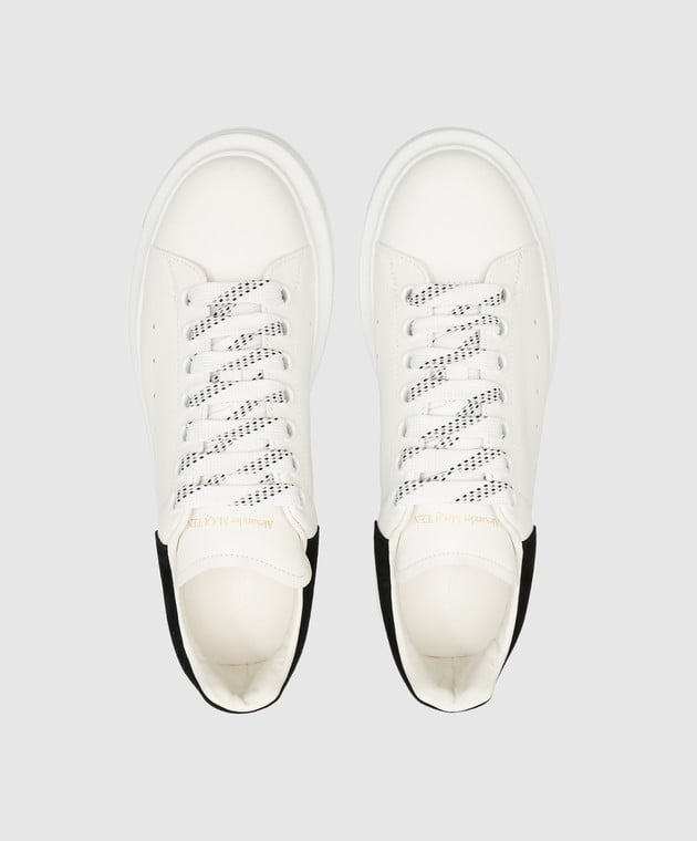 Alexander McQueen Oversized white leather sneakers with logo 553770WHGP7 image 4