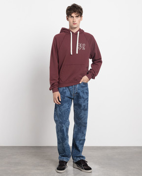 Palm Angels Бордовые худи с монограммой PMBB136E23FLE001