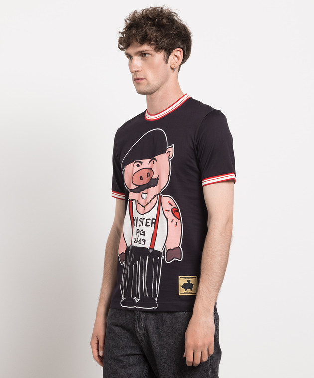 Dolce&Gabbana Чорна футболка з принтом G8IR4THH7E4 зображення 3