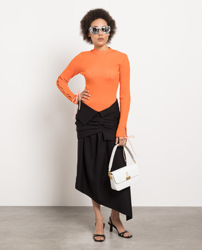 Off-White Чорна спідниця асиметричного крою з драпіруванням OWCU002S23FAB001