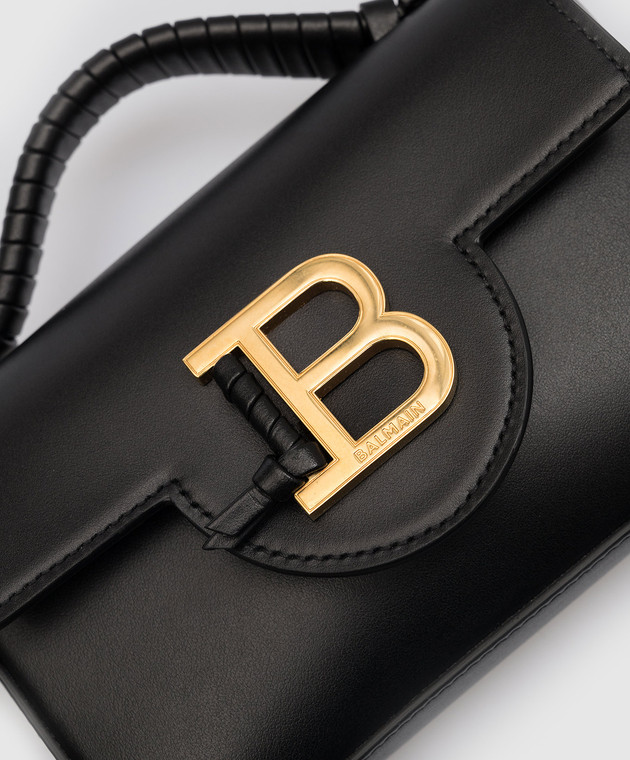 Balmain Черная кожаная сумка B-Buzz мини с логотипом AN1DG811LAVE изображение 5