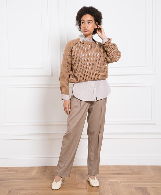 Brunello Cucinelli Brown sweater with lurex MGP557500P image 2