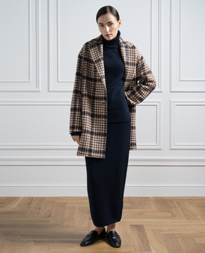 Kiton Синя спідниця з кашеміру з логотипом D56720201