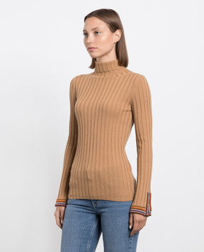Etro Коричневый гольф из шерсти в рубчик D115499242