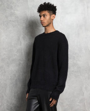 Off-White Черный свитер с контрастным логотипом OMHE170F23KNI001