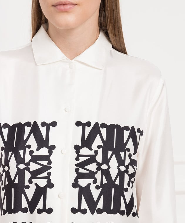 Max mara one discount sleeve white monogram shirt