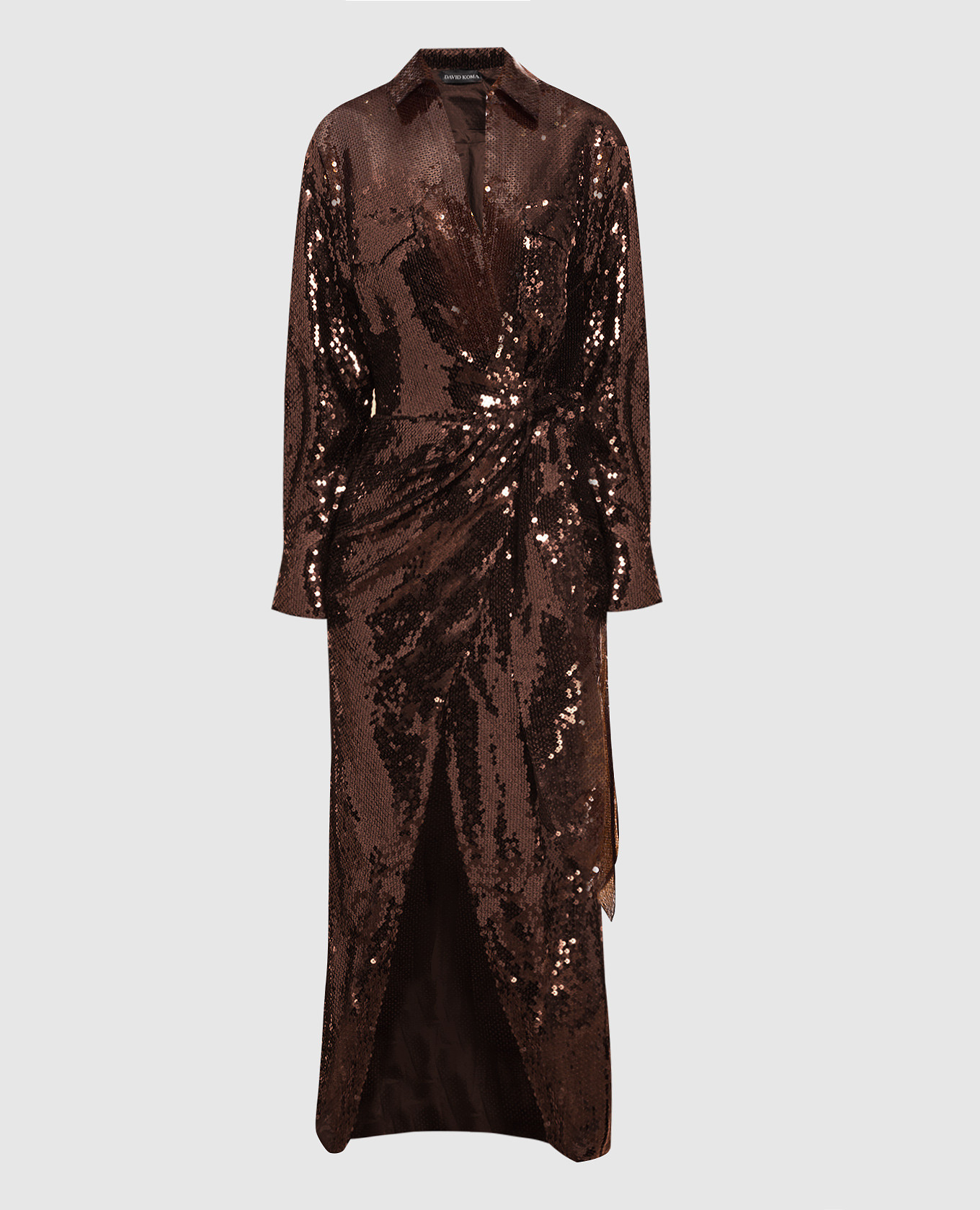 Brown maxi dress with sequins