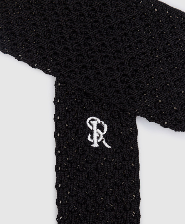 Stefano Ricci Дитяча чорна краватка з шовку YCRM1600SETA зображення 3