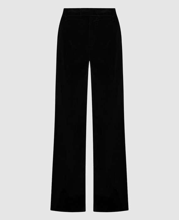 Чорні оксамитові штани з ланцюжком моніль